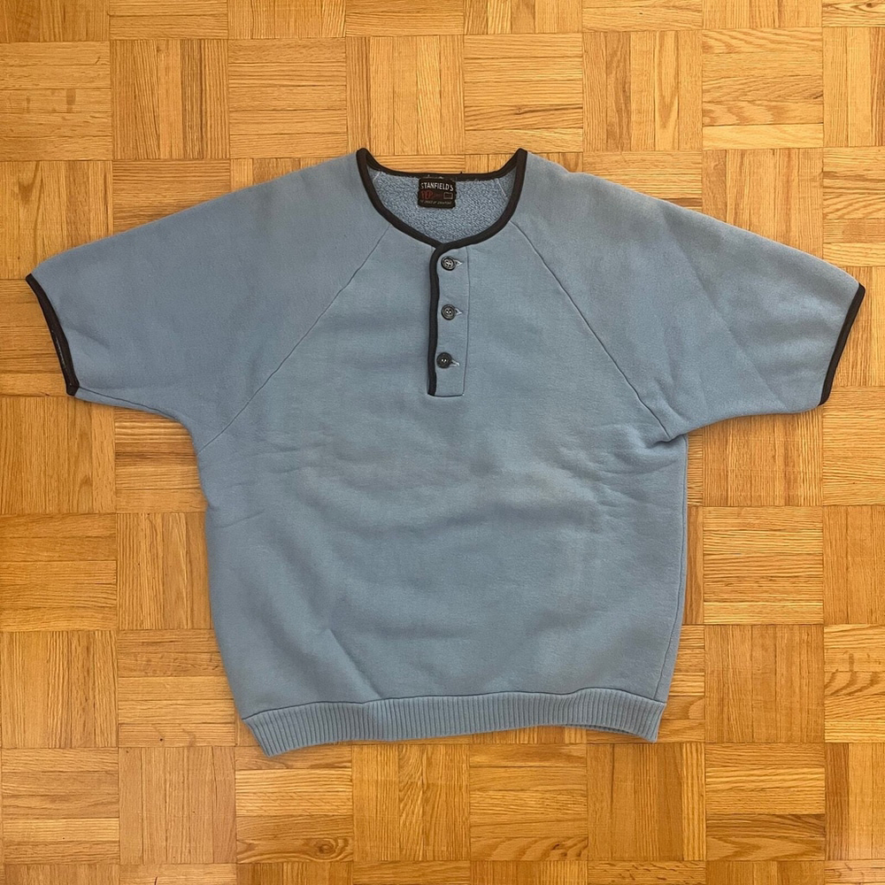Vintage 50s 60s Stanfield's Pep Shirt Short Sleeve sweatshirt Size Large